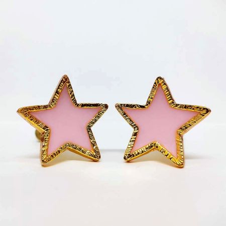 Pink Handmade Brass Star Knob